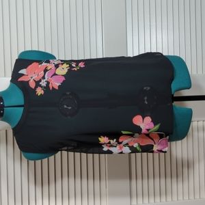 Sheer floral tank top with subtle sequins